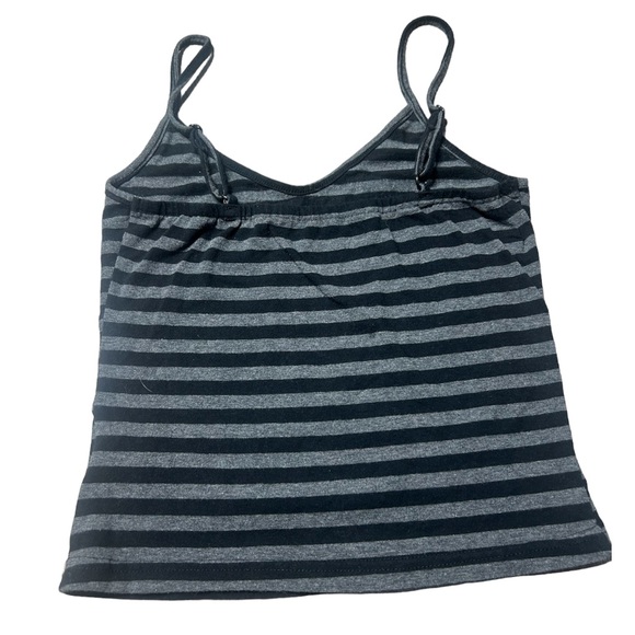 XS Black and light grey Striped Grunge Graphic Cropped Tank Top! - Picture 3 of 3